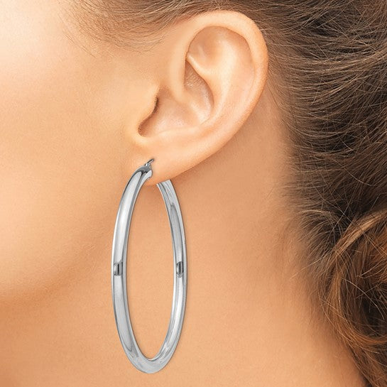 4MM Sterling Silver Round Hoop Earrings