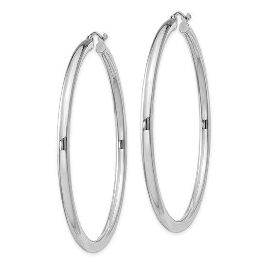 3MM Sterling Silver Round Hoop Earrings