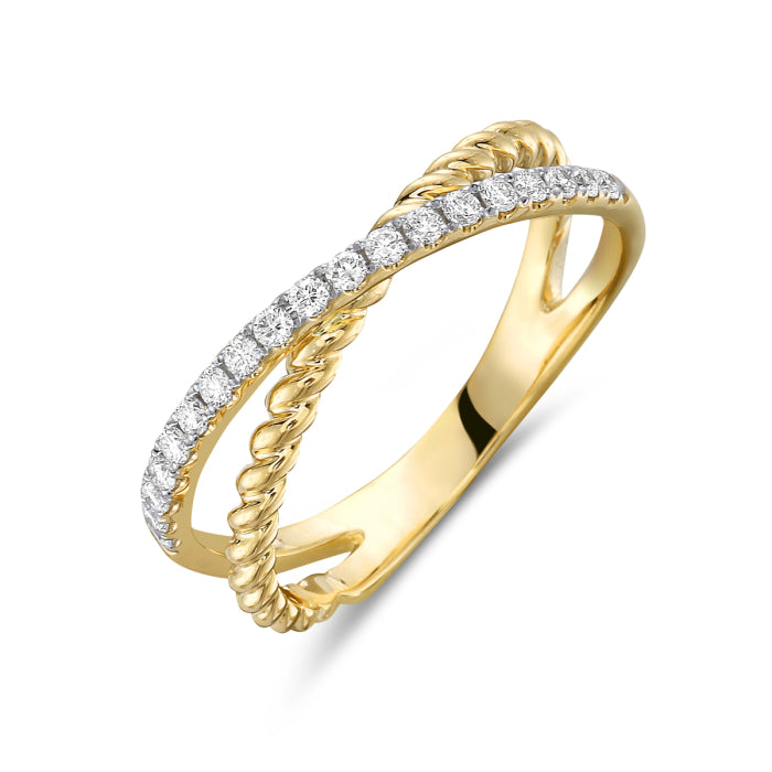 Diamond Twist Criss Cross Ring