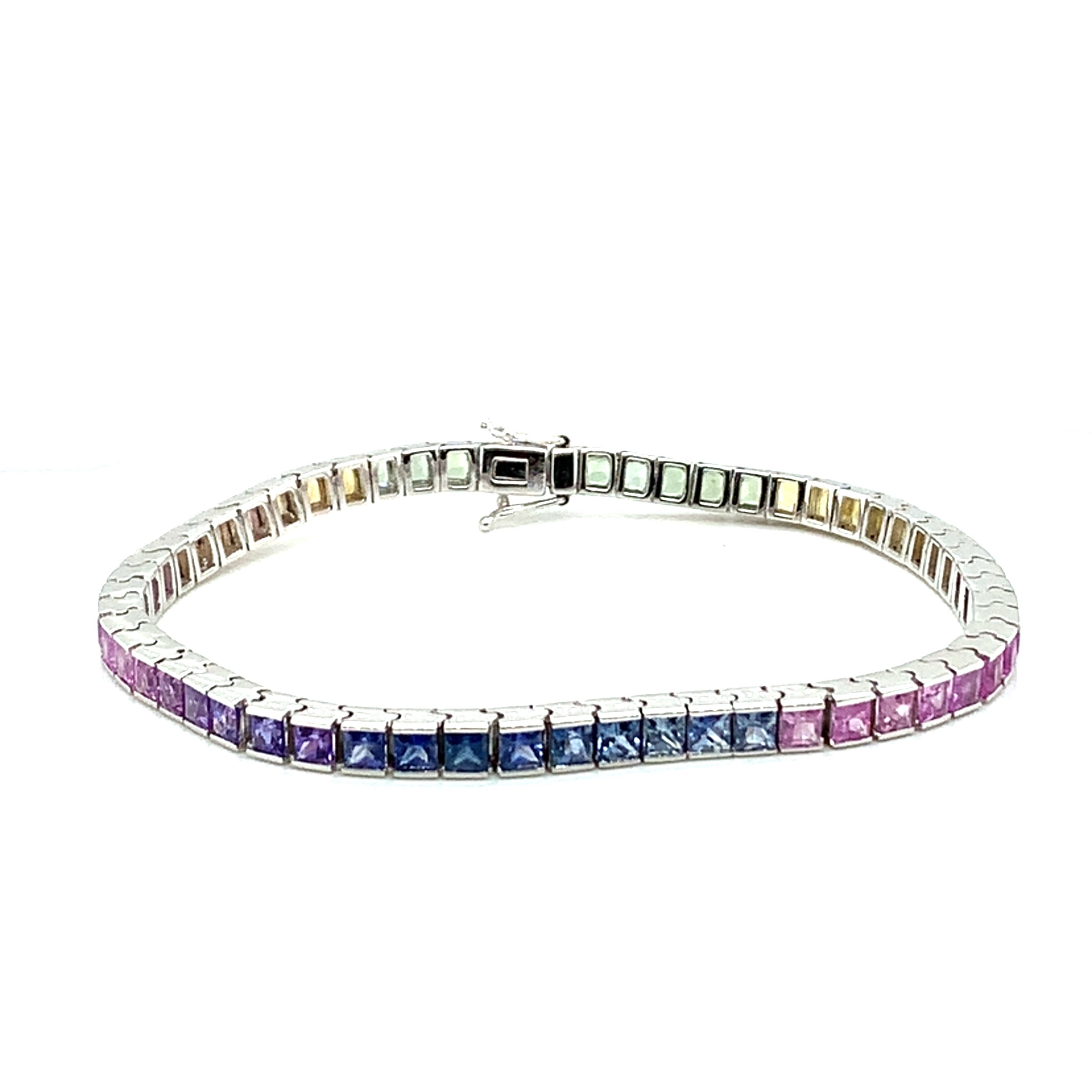 Rainbow Sapphire Tennis Bracelet