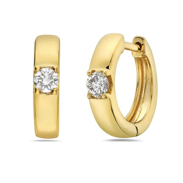 Round Diamond Hoop Earrings