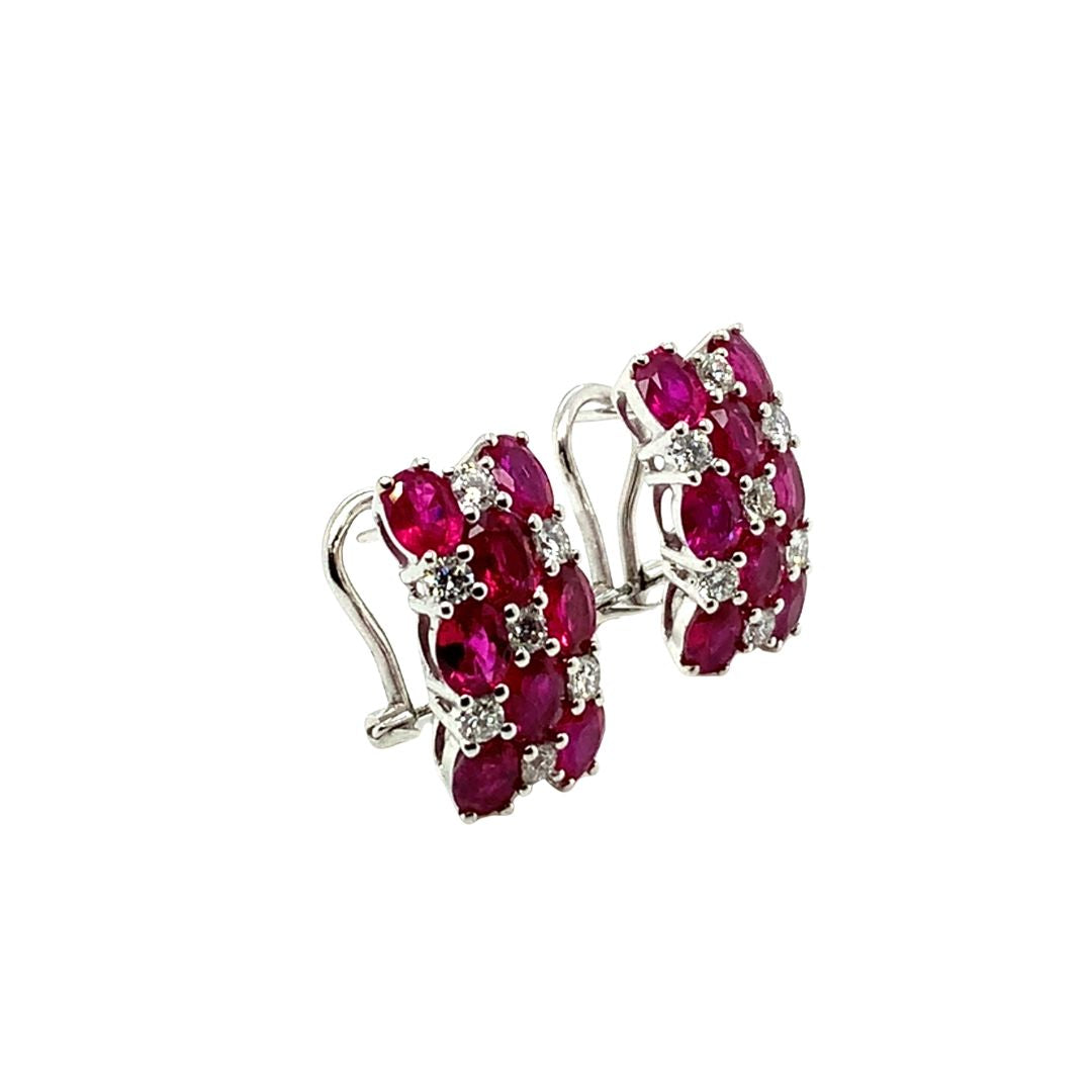 Checkered Diamond Stud Earrings