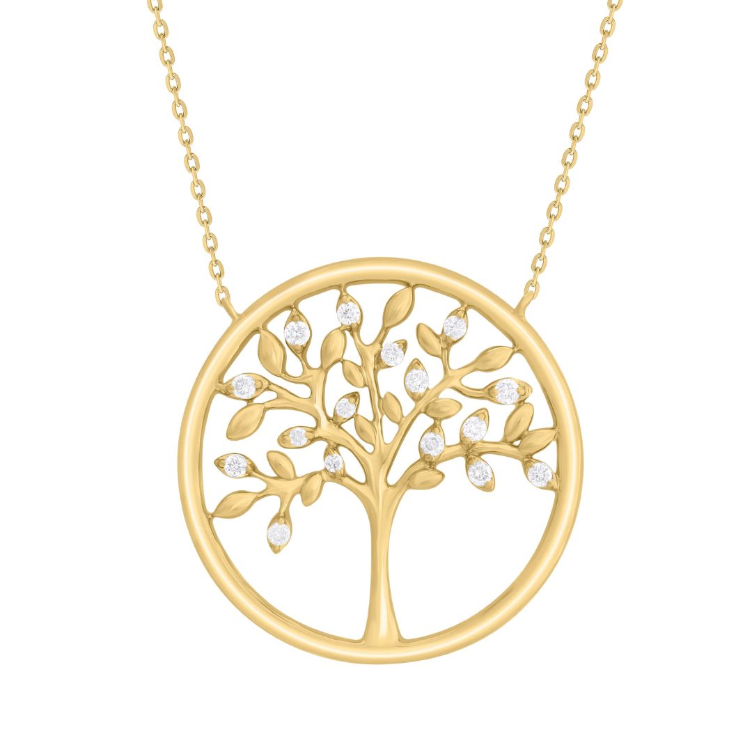 Diamond Tree of Life Pendant Necklace