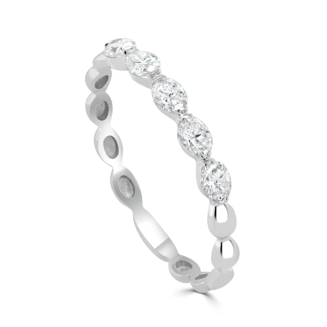 Oval Diamond Half Eternity Band
