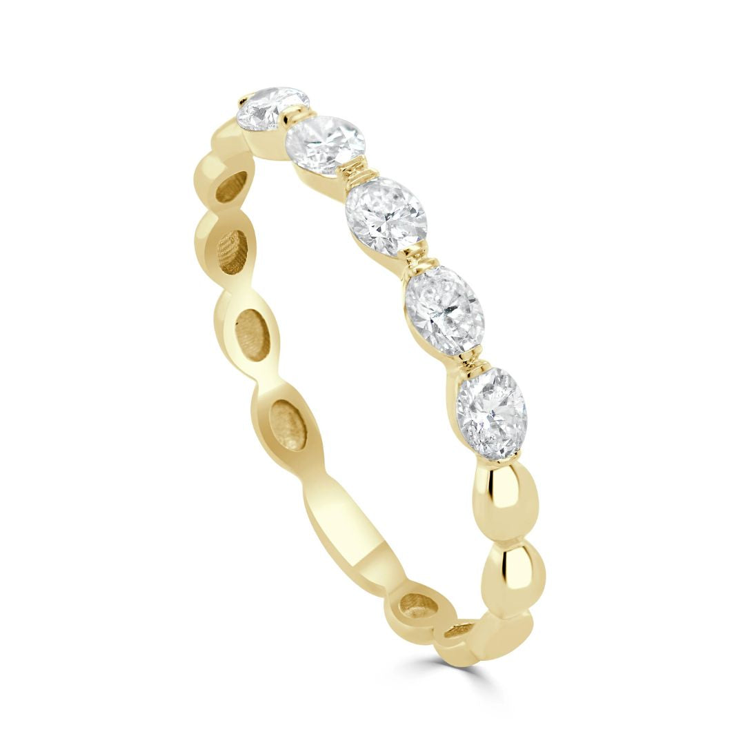 Oval Diamond Half Eternity Band