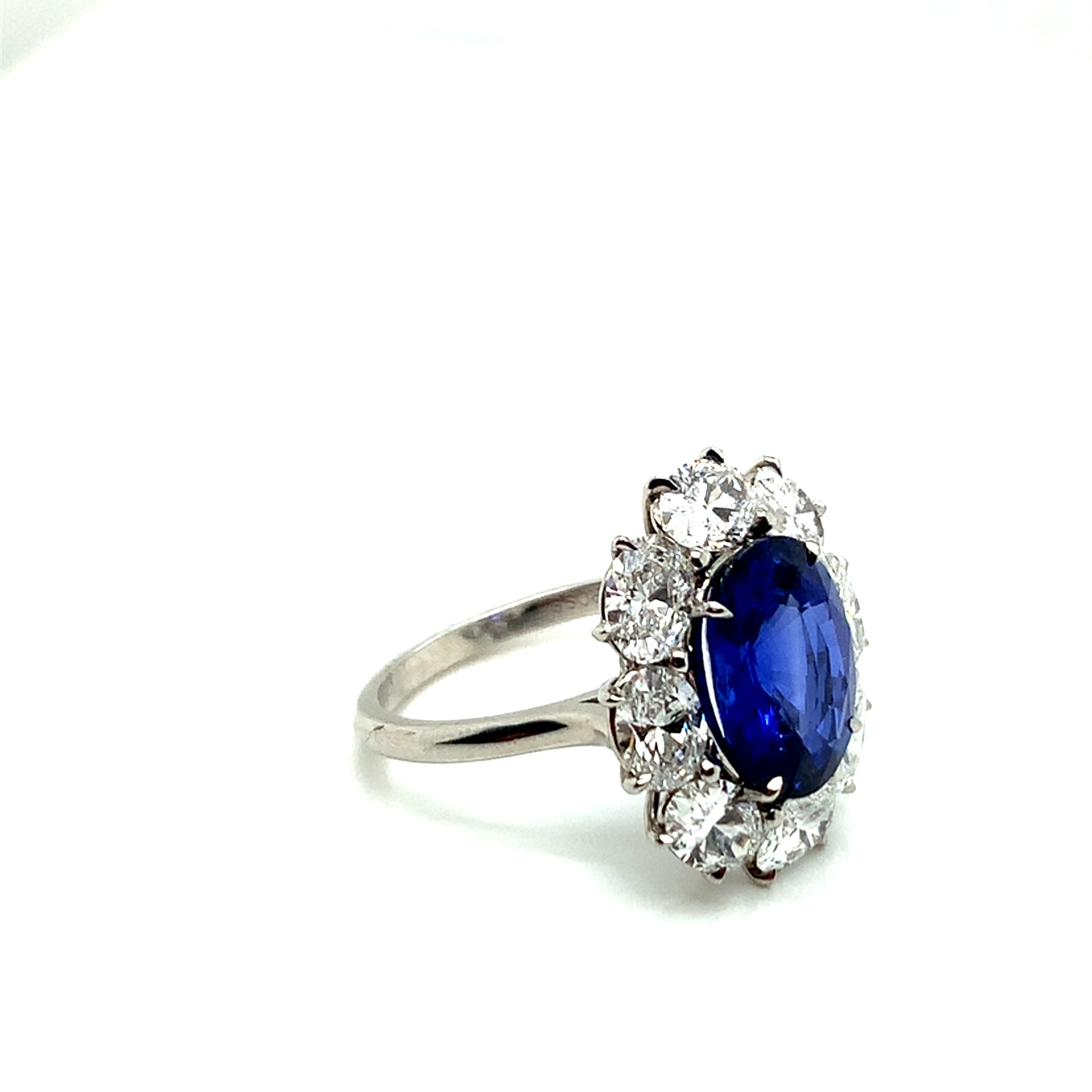 Sapphire and Diamond Halo Ring