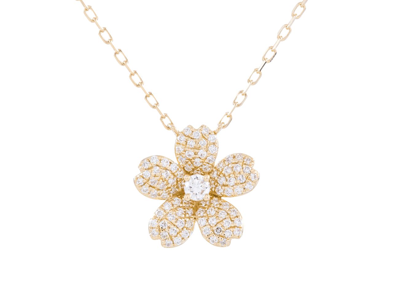 Diamond Flower Pendant Necklace