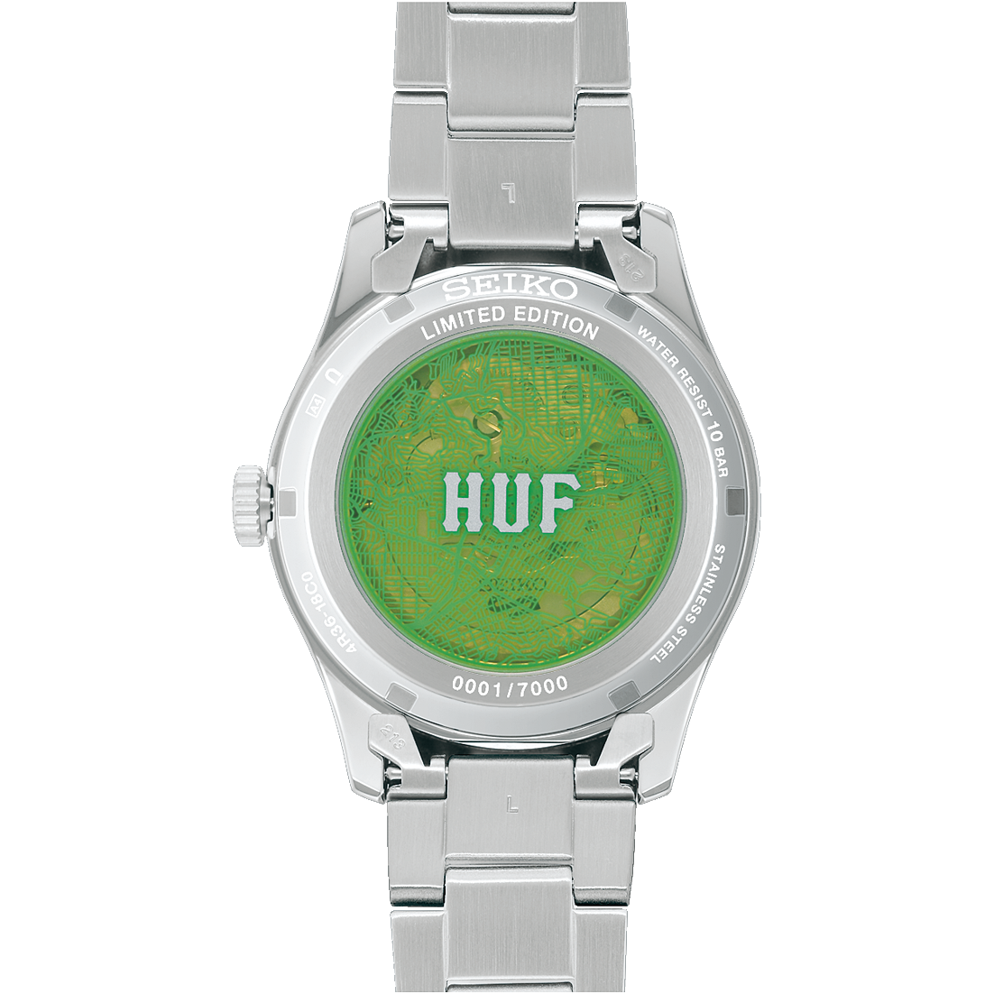 Seiko 5 Sports HUF Limited Edition Green Dial Stainless Steel Automatic Movement