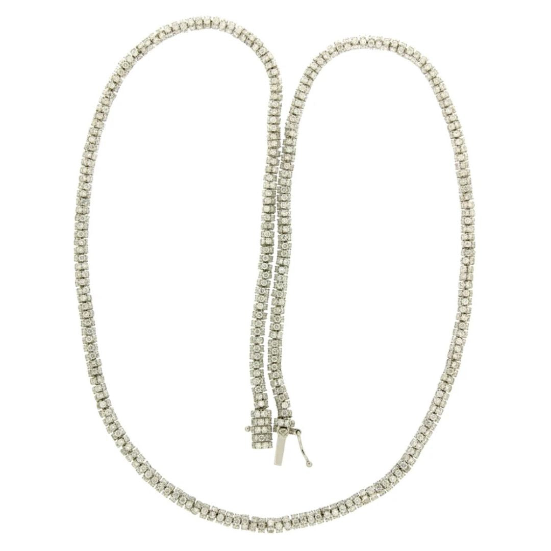 Spiral Diamond Tennis Necklace