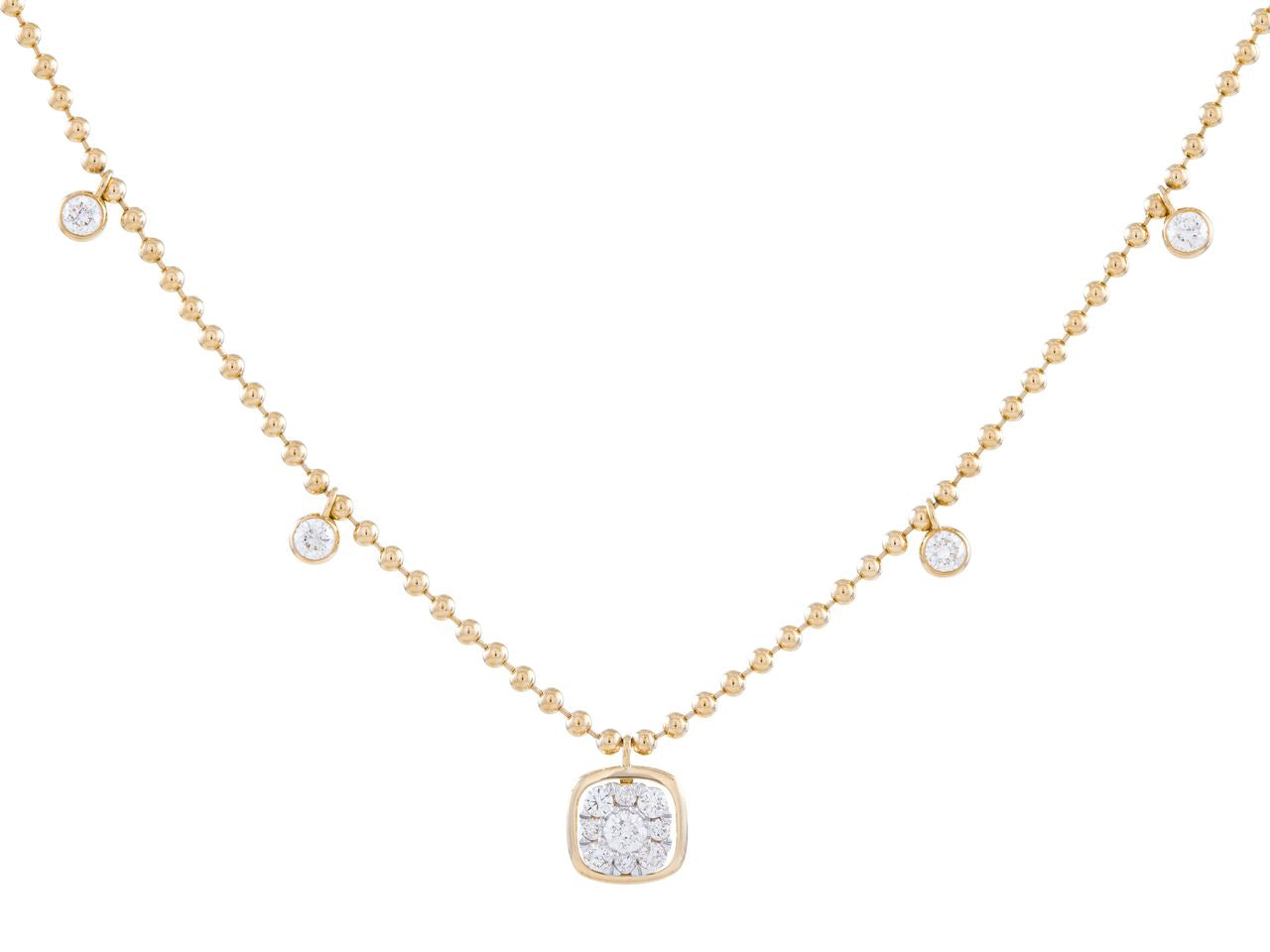 Diamond Station Beaded Necklace