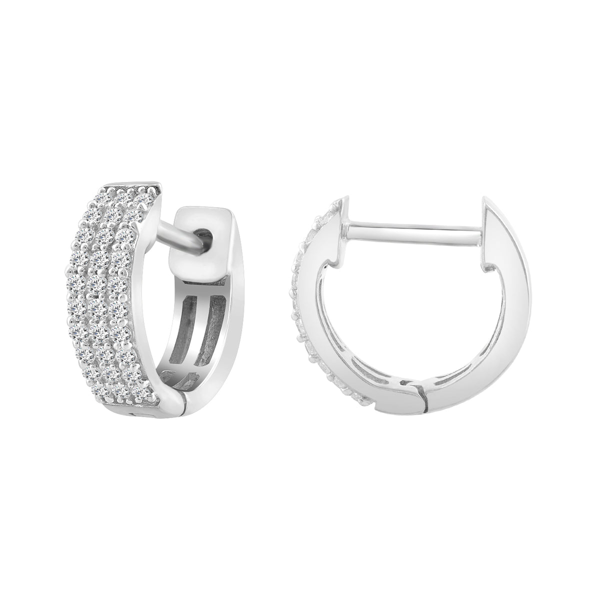Micro Pave Diamond Huggie Earrings