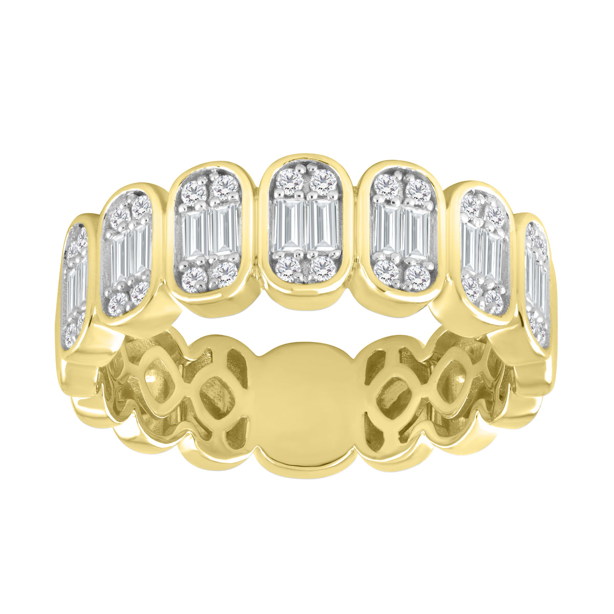 Multi Cut Diamond Bezel Set Band