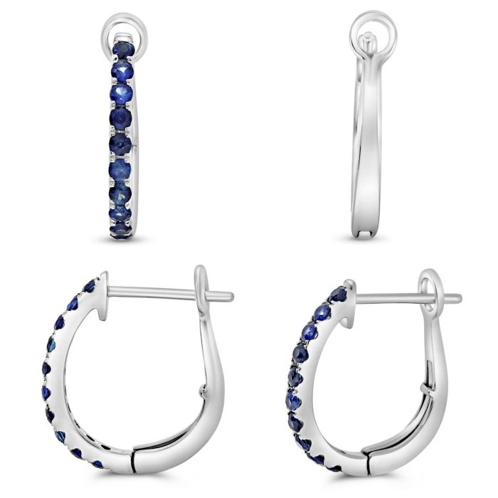 Ruby / Sapphire Hoop Earrings