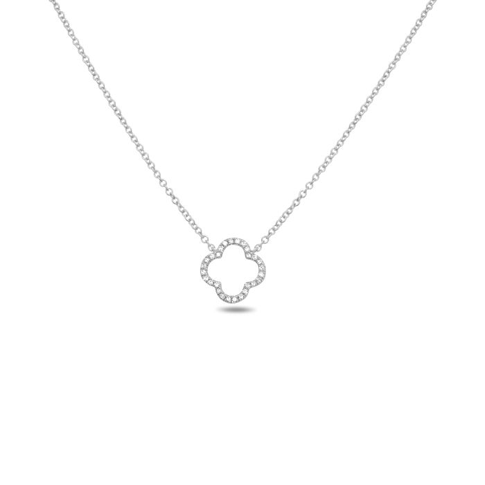 Diamond Open Clover Necklace