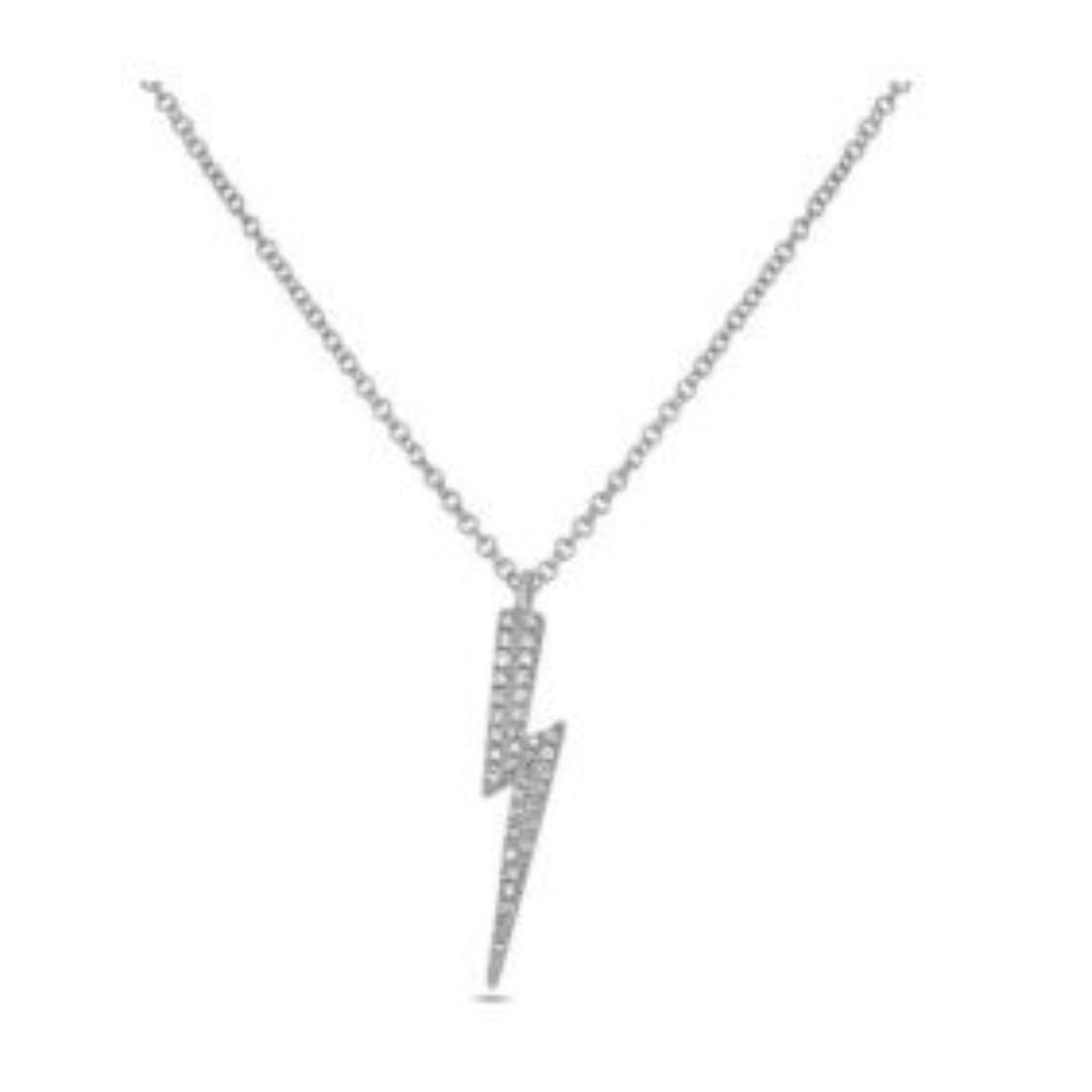 Diamond Pave Lightening Bolt Necklace