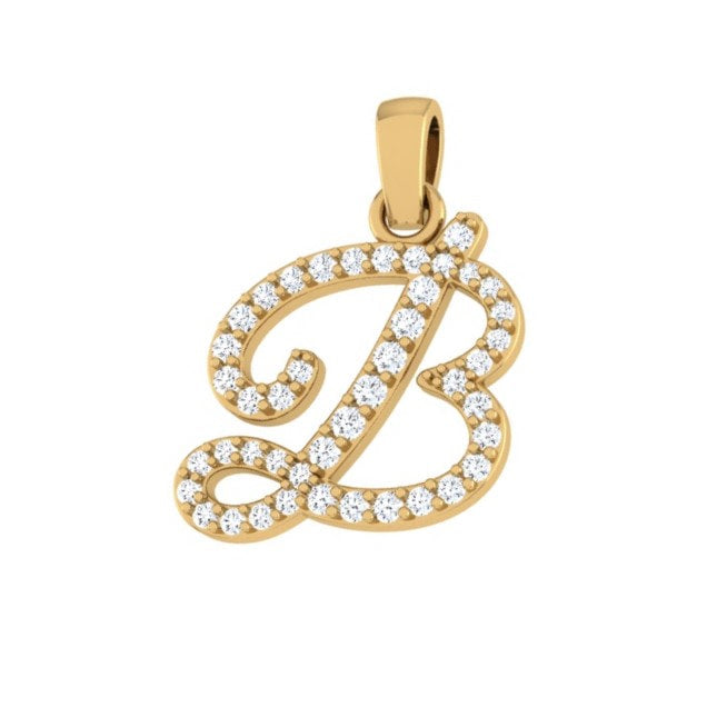 Diamond Cursive Initial Pendant