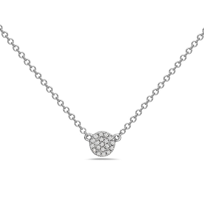 Mini Diamond Pave Disc Necklace