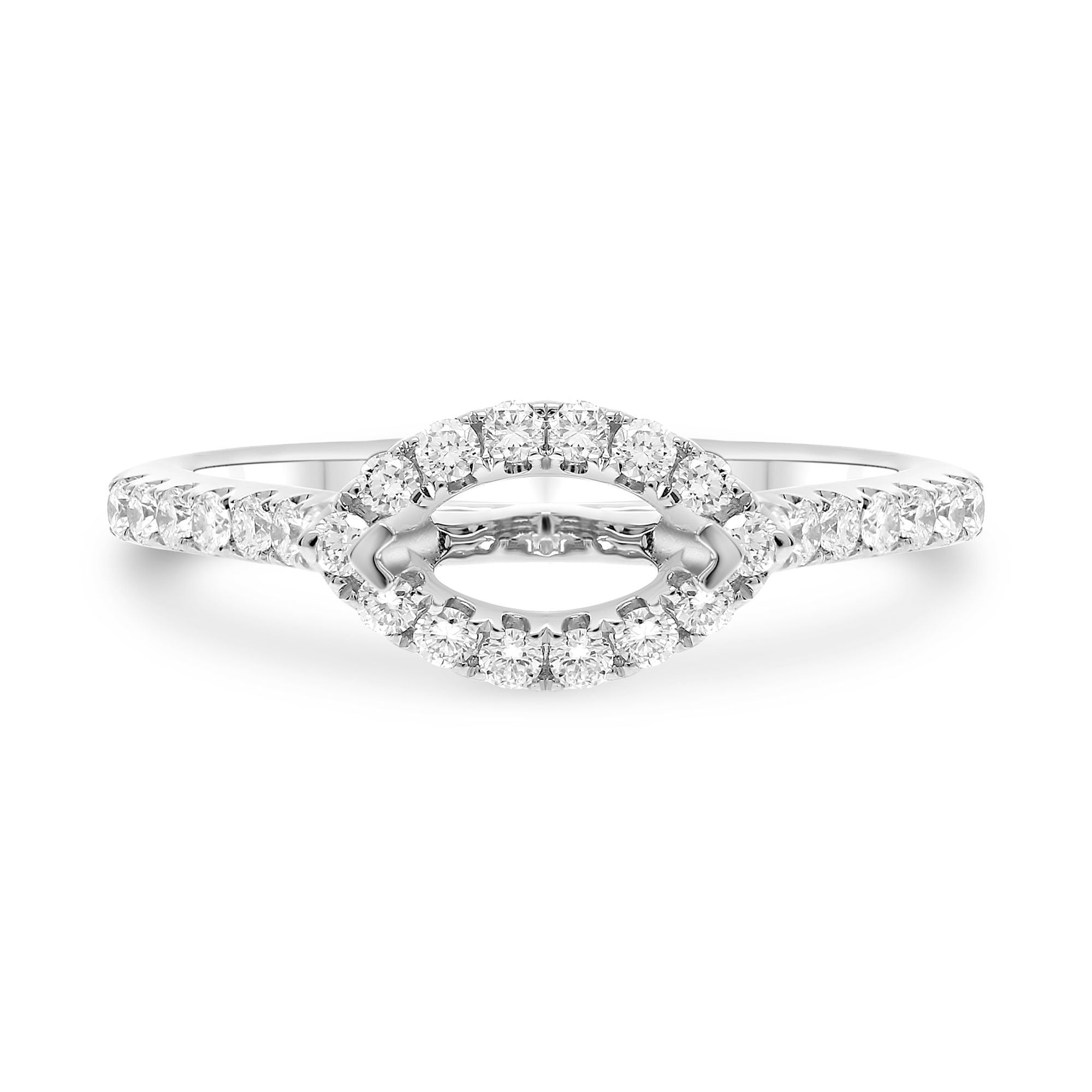 East West Marquise Diamond Halo Setting