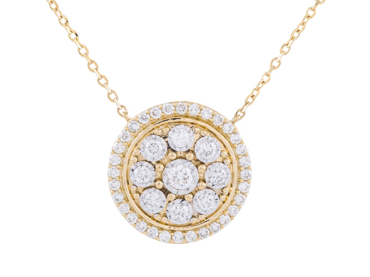 Diamond Cluster Pendant Necklace