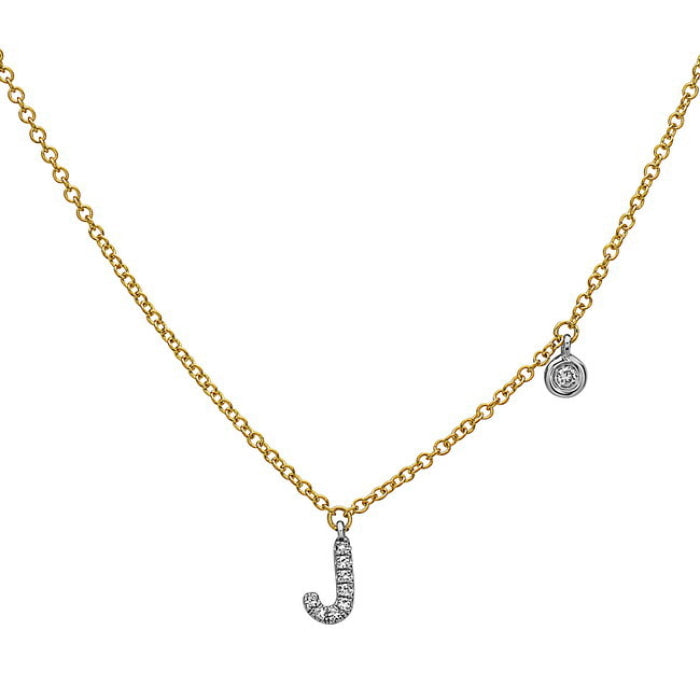 Dainty Diamond Initial Necklace
